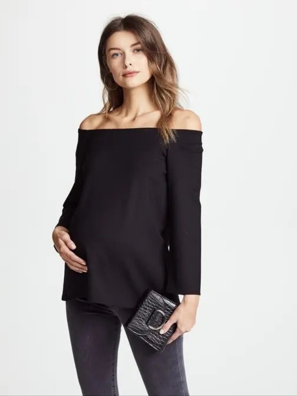 NWT Hatch The Date Night Off The Shoulder Top 3/4 Sleeve Swingy S/M 1